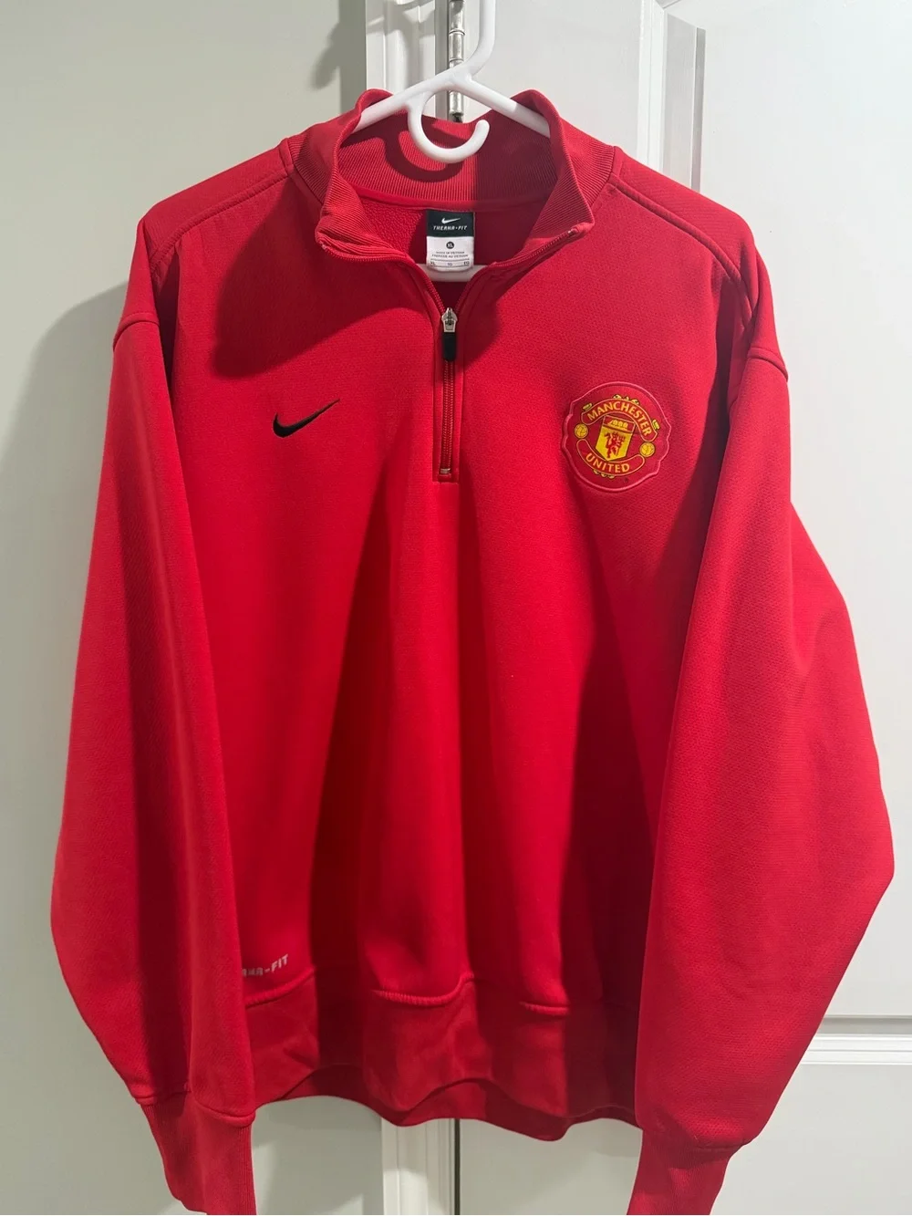 Y2K 2000’s Manchester United Nike Red Quarter-Zip Pullover